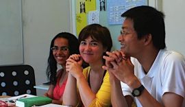 Students in a German course in Munich